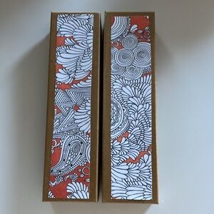 Duo of Orange and White Decoupage Boxes